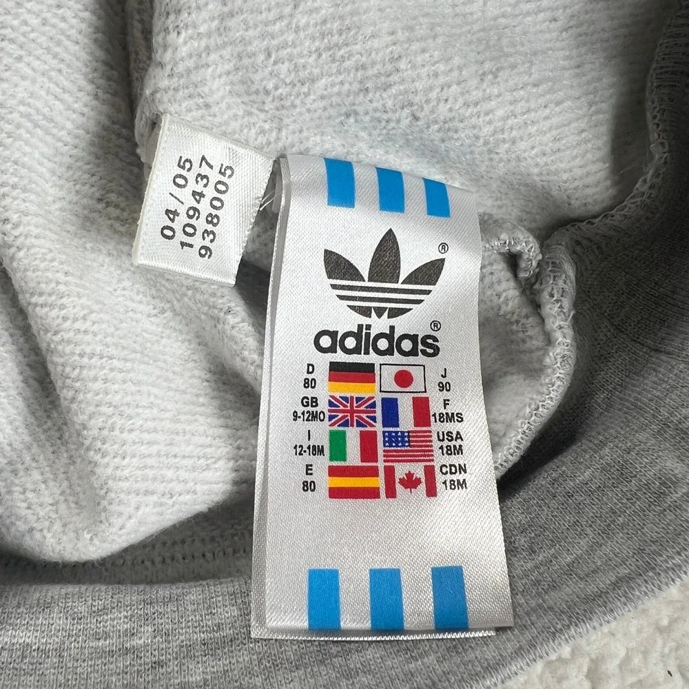 Adidas Hoodie Kids 18M Gray Red Disney Goofy Tennis Graphic Pullover Vintage NWT